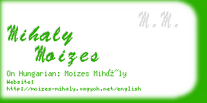 mihaly moizes business card